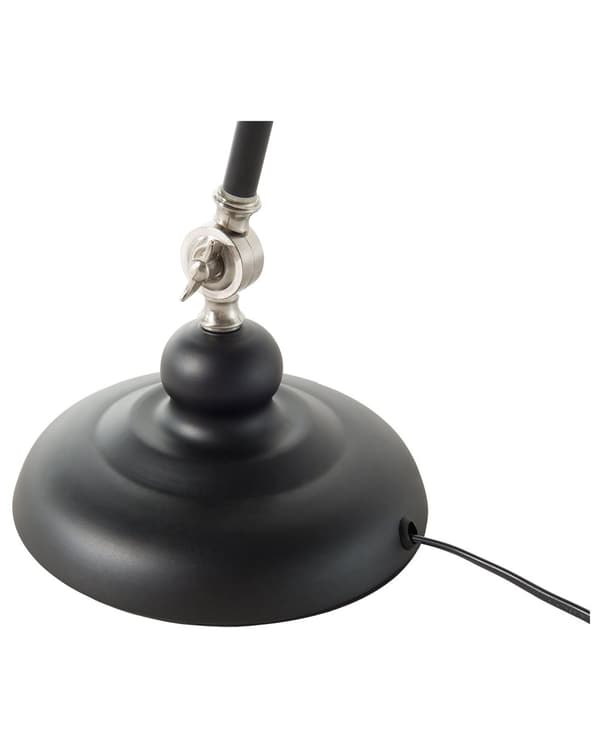 Skrivebordslampe Sort og Sølv Metal 80 x 19 x 19 cm Justerbar Arm med Halvrund Skærm Sengebord Indretning Beroligende Lys