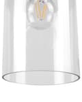 Miniatyrbillede 7 af 8: Pendel Lampe Sort Stål og Glas ø 13 x 127 cm Hængelampe Cylinderformet Lampeskærm Transparent Design Spisebordslampe til Køkken over Spisebord
