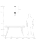 Miniatyrbillede 8 af 8: Pendel Lampe Sort Stål og Glas ø 13 x 127 cm Hængelampe Cylinderformet Lampeskærm Transparent Design Spisebordslampe til Køkken over Spisebord