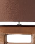 Miniatyrbillede 8 af 11: Bordlampe Kobber Porcelæn Brun Imiteret Silke Rektangulær Skærm 42H cm Sengebordslampe