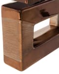 Miniatyrbillede 11 af 11: Bordlampe Kobber Porcelæn Brun Imiteret Silke Rektangulær Skærm 42H cm Sengebordslampe