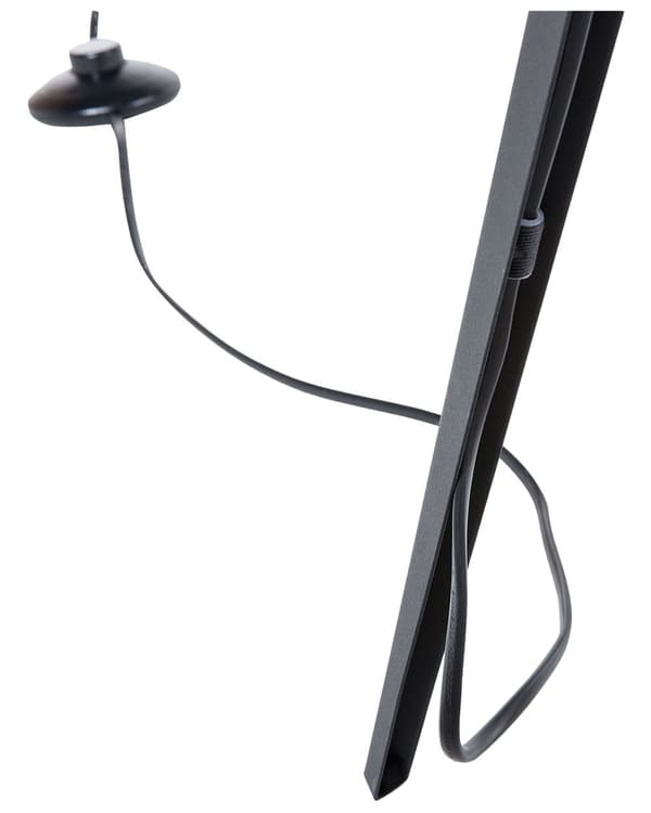 Gulvlampe sort pulverlakeret Metal med kobber top 156H cm tripod Stativsokkel åben tromme skærm med beroligende lys og nem vedligeholdelse