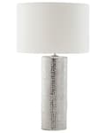 Miniatyrbillede 5 af 11: Bordlampe Hvid Sølv Porcelæn Kunstsilke 52 x 30 x 30 cm Tromme Formet Skærm Cylinder Dekor Stue Sengebord Indretning Beroligende Diffust Lys
