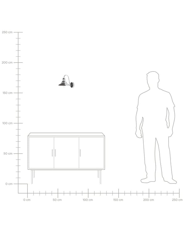 Væglampe Sølv Metal ø 20 cm Lille Indendørs Lampet Kegleformet Lampeskærm Klassisk Gammeldags Antik Industrielt Design til Væg Entré