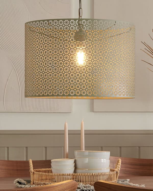 Riippuvalaisin harmaa metalli 44 x 82 x 44 cm geometrinen kuvio sylinteri varjostin moderni
