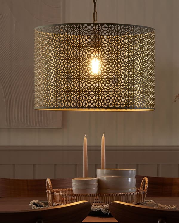 Riippuvalaisin harmaa metalli 44 x 82 x 44 cm geometrinen kuvio sylinteri varjostin moderni