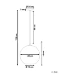 Miniatyrbillede 3 af 10: Loftlampe Kobber Glas Refleks Globus Skærm Lyseffekt Industrielt Design
