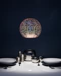 Miniatyrbillede 2 af 10: Loftlampe Kobber Glas Refleks Globus Skærm Lyseffekt Industrielt Design
