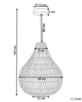 Miniatyrbillede 3 af 8: Pendel Lampe Beige Papir Reb ø 40 x 167 cm Flettet Lampeskærm Pæreformet Rund Boho Stil Flot Mønstret Skygger Belysning til Stue Pigeværelse