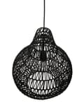 Miniatyrbillede 4 af 8: Pendel Lampe Beige Papir Reb ø 40 x 167 cm Flettet Lampeskærm Pæreformet Rund Boho Stil Flot Mønstret Skygger Belysning til Stue Pigeværelse