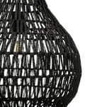 Miniatyrbillede 5 af 8: Pendel Lampe Beige Papir Reb ø 40 x 167 cm Flettet Lampeskærm Pæreformet Rund Boho Stil Flot Mønstret Skygger Belysning til Stue Pigeværelse