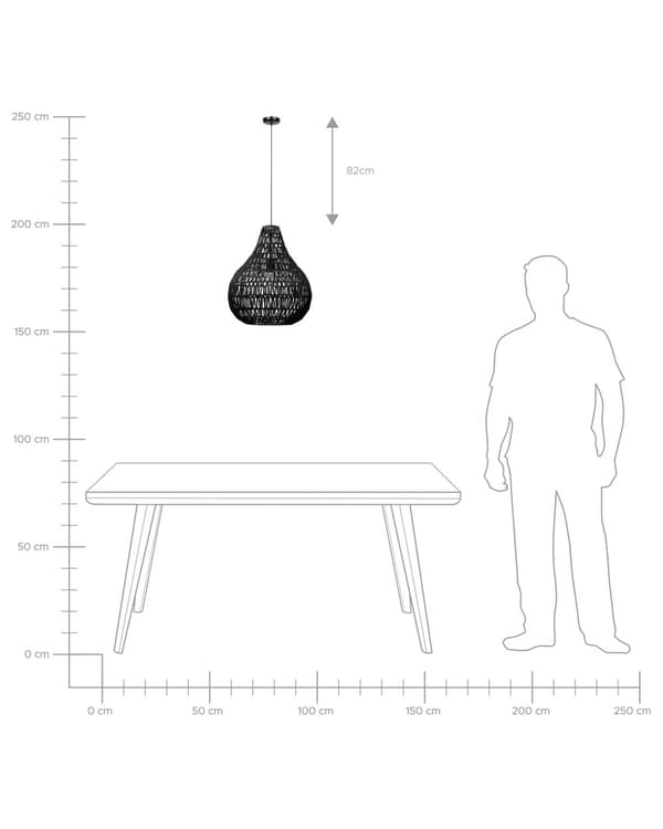 Pendel Lampe Beige Papir Reb ø 40 x 167 cm Flettet Lampeskærm Pæreformet Rund Boho Stil Flot Mønstret Skygger Belysning til Stue Pigeværelse