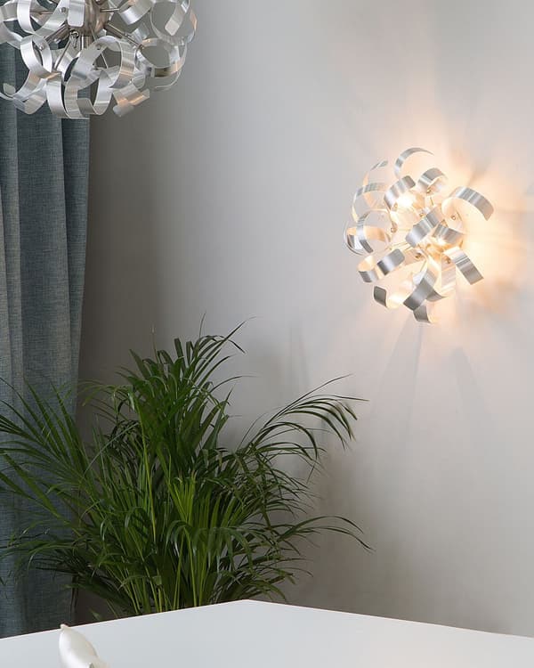 Væglampe Sølv Metal Moderne Design