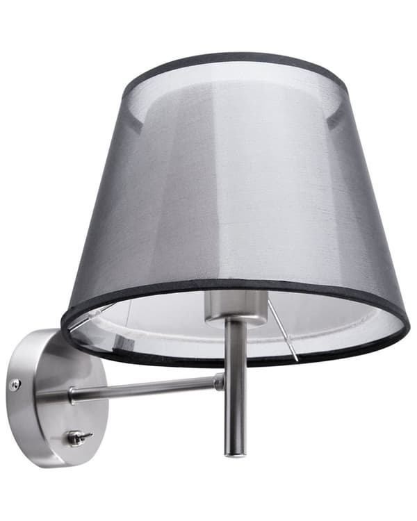 Vägglampa Grå Svart Metall 26 cm Dubbel Lampskärm
