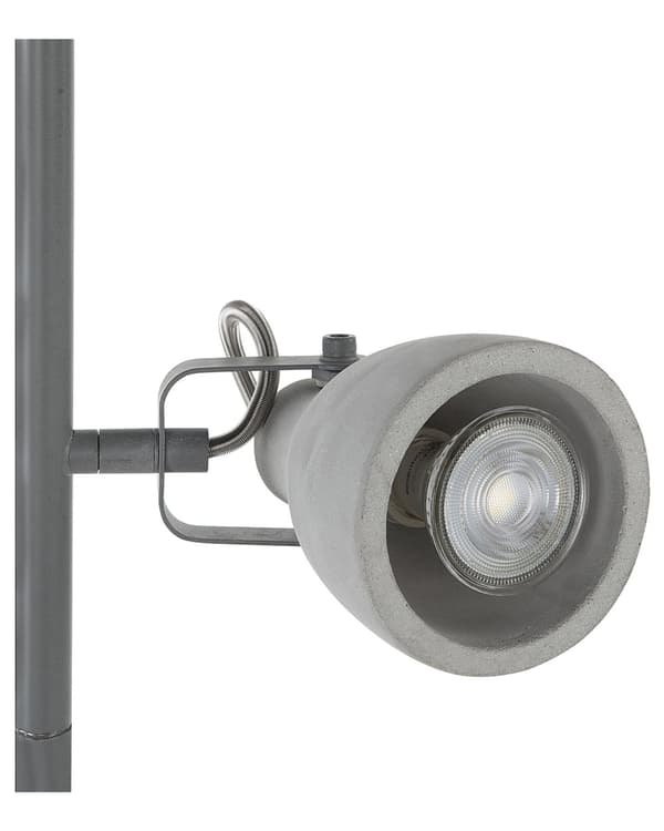Gulvlampe Grå Beton Stål 3 Pærer Lyskilder Dekorativ Standerlampe med Små Spotlamper Industriel Design til Stue Inspiration Indendørs