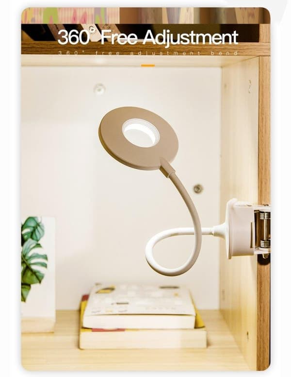 Genopladelig LED-lampe med klemme - dæmpbar