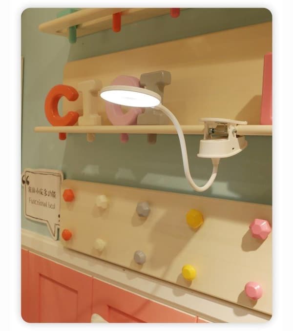 Genopladelig LED-lampe med klemme - dæmpbar