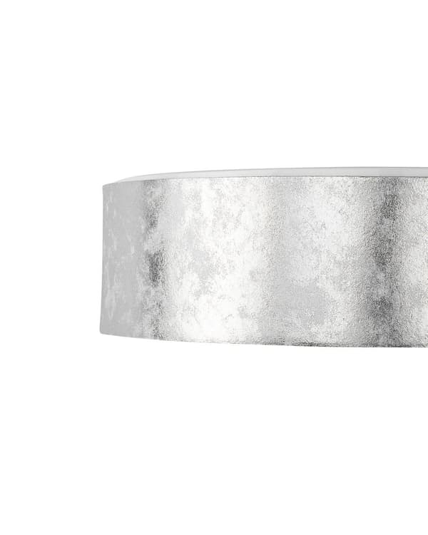 Loftlampe Sølv Plastik og Polybomuld ø 45 x 12 cm Rund Plafond E14 Lampeskærm Indendørs Entré Gang Indretning Belysning Design Tilbehør Boho