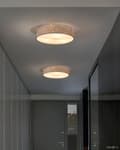 Miniatyrbillede 2 af 9: Loftlampe Sølv Plastik og Polybomuld ø 45 x 12 cm Rund Plafond E14 Lampeskærm Indendørs Entré Gang Indretning Belysning Design Tilbehør Boho