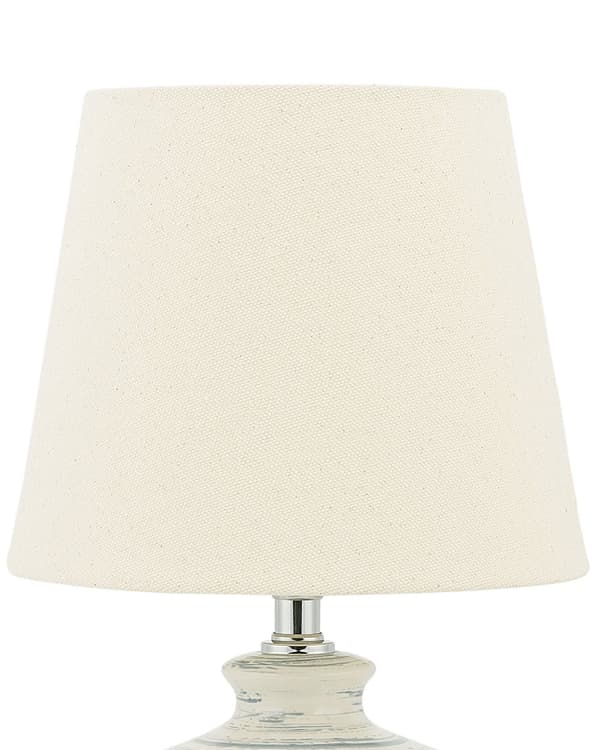 Bordlampe Beige Blå Keramisk Bomuld og Hør 35 cm Moderne Natbordslampe Retro Kegleformet Lampeskærm Forvitret Design Lampe til Soveværelse