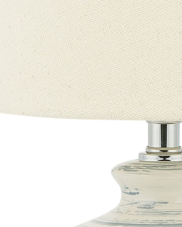 Bordlampe Beige Blå Keramisk Bomuld og Hør 35 cm Moderne Natbordslampe Retro Kegleformet Lampeskærm Forvitret Design Lampe til Soveværelse
