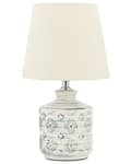Miniatyrbillede 1 af 11: Bordlampe Beige Blå Keramisk Bomuld og Hør 35 cm Moderne Natbordslampe Retro Kegleformet Lampeskærm Forvitret Design Lampe til Soveværelse