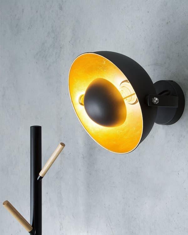 Væglampe Sort Guld Metal Tofarvet Justerbar Industrielt Design