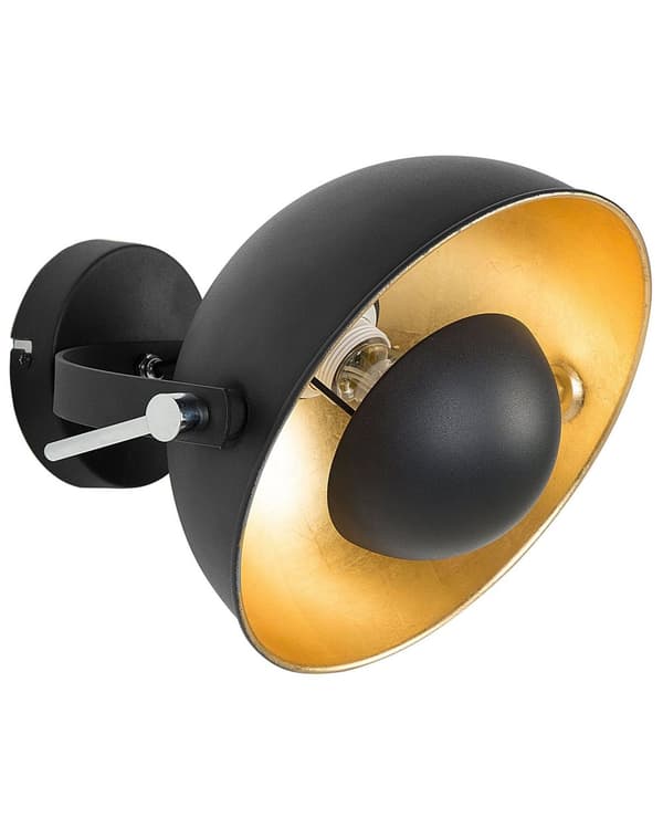 Væglampe Sort Guld Metal Tofarvet Justerbar Industrielt Design