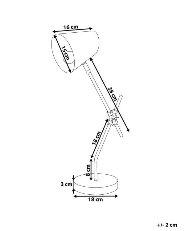 Bordlampe Skrivebordslys Sort Metal Justerbar arm Skærm