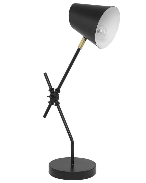 Bordlampe Skrivebordslys Sort Metal Justerbar arm Skærm