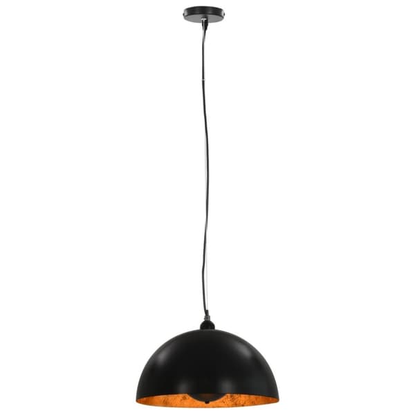 vidaXL Taklamper 2 stk svart og gull halvkuleformet 40 cm E27