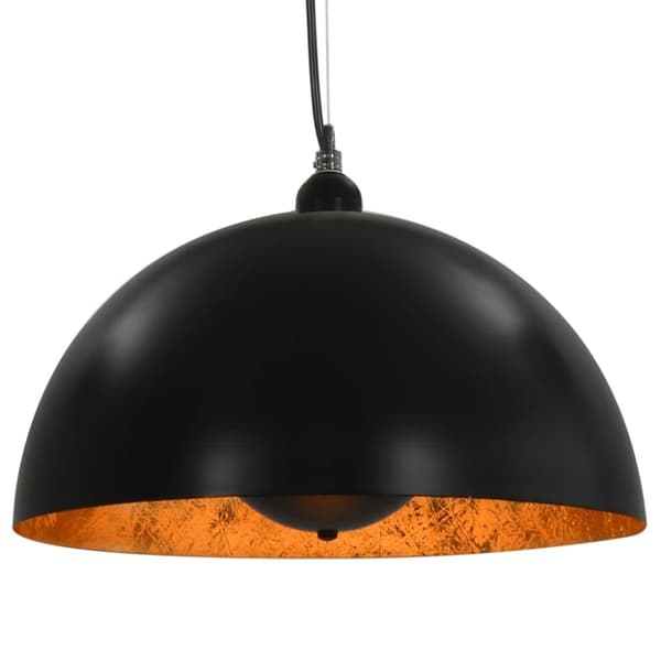 vidaXL Taklamper 2 stk svart og gull halvkuleformet 40 cm E27