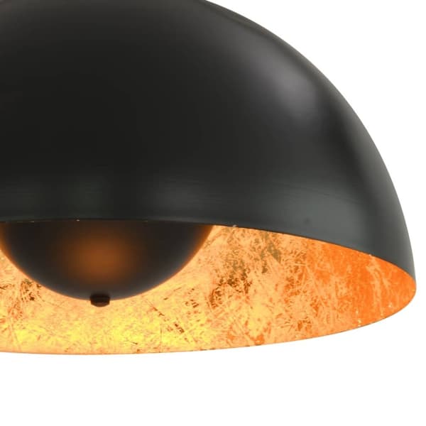 vidaXL Taklamper 2 stk svart og gull halvkuleformet 40 cm E27