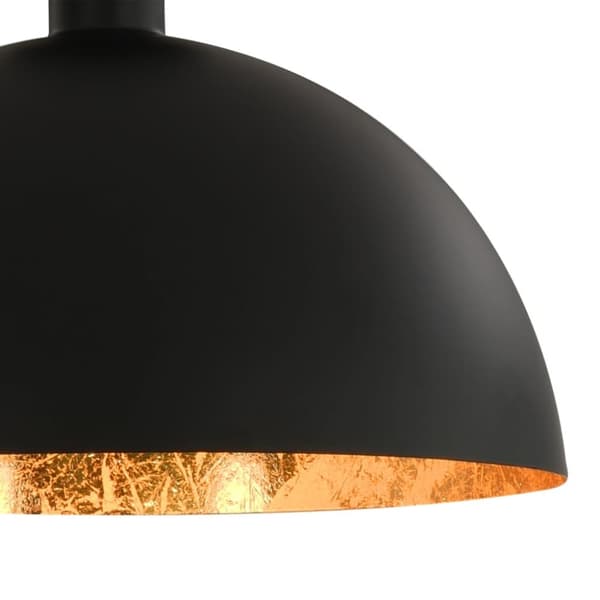 vidaXL Taklampor 2 st svart och guld halvrunda E27