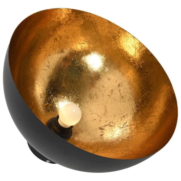 vidaXL Taklampor 2 st svart och guld halvrunda E27