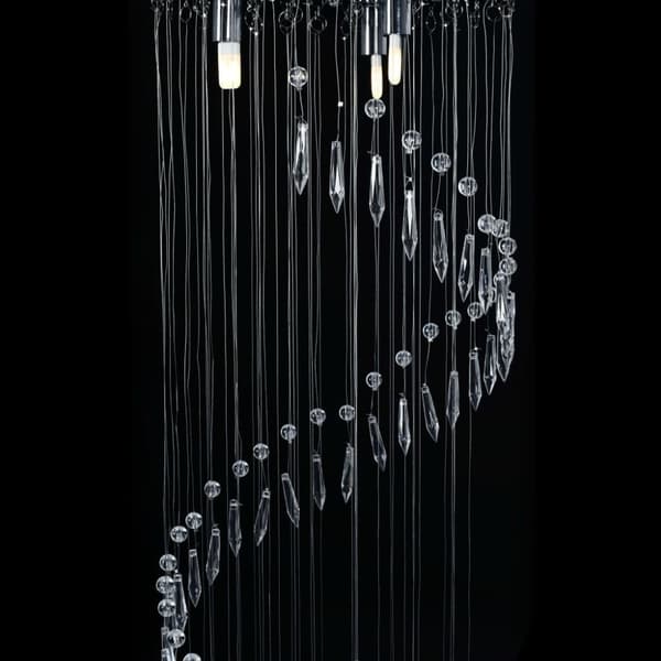 vidaXL Taklampa med kristallpärlor silver spiral G9