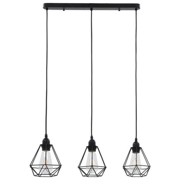 vidaXL Taklampe med diamant-design svart 3 x E27 lyspærer