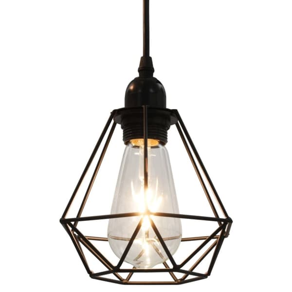 vidaXL Taklampe med diamant-design svart 3 x E27 lyspærer