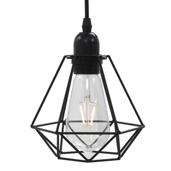 vidaXL Taklampe med diamant-design svart 3 x E27 lyspærer