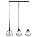 Miniatyrbillede 3 af 6: vidaXL loftlampe med diamantdesign 3 x E27-pærer sort