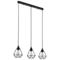 Miniatyrbillede 1 af 6: vidaXL loftlampe med diamantdesign 3 x E27-pærer sort