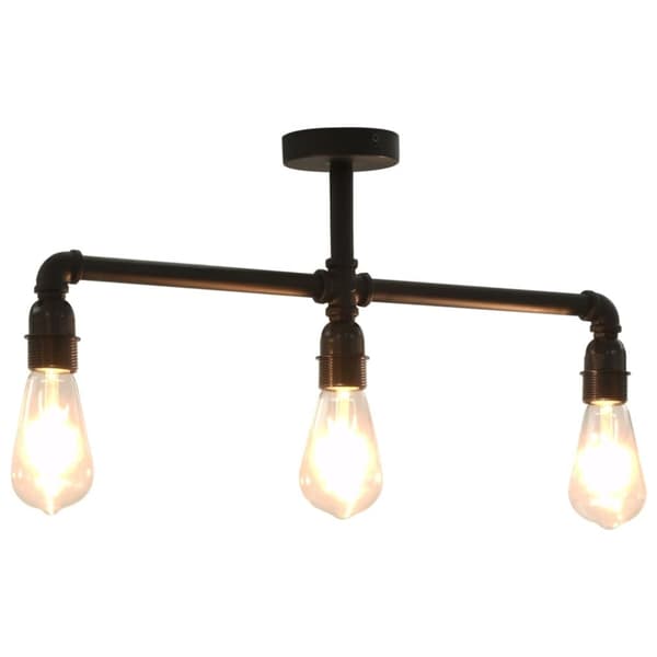 vidaXL loftlampe 3 x E27-pærer sort