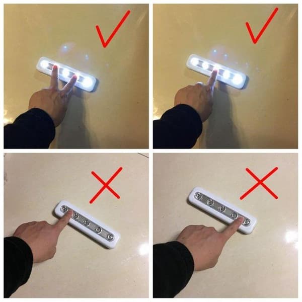 Hvid 5 LED-spotlight med Touch