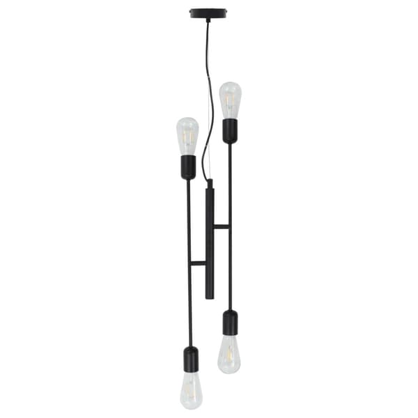 vidaXL loftlampe med glødepærer 2 W E27 sort