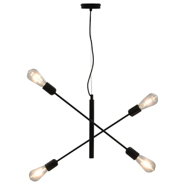vidaXL loftlampe med glødepærer 2 W E27 sort