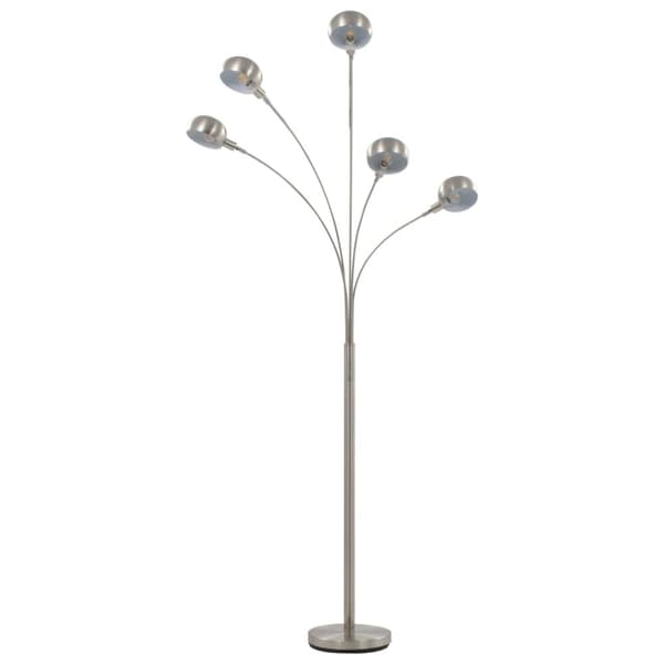 vidaXL Stående lampe 200 cm 5 x E14 sølv