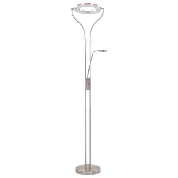 vidaXL gulvlampe 18 W dæmpbar 180 cm sølvfarvet