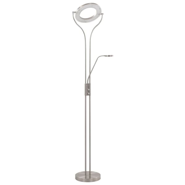 vidaXL gulvlampe 18 W dæmpbar 180 cm sølvfarvet