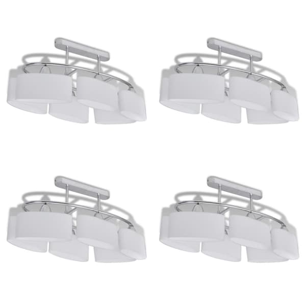 vidaXL Taklampe med ellipseformede glasskjermer 4 stk E14