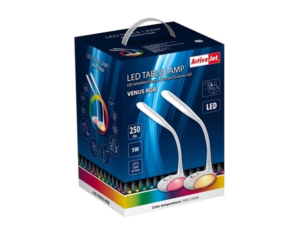 Activejet AJE-VENUS RGB, Hvit, Plast, Soverom, Barnerom, Universell, Moderne, CE, RoHS, ISO 9001, ISO 14001, Ikke-utskiftbare pærer